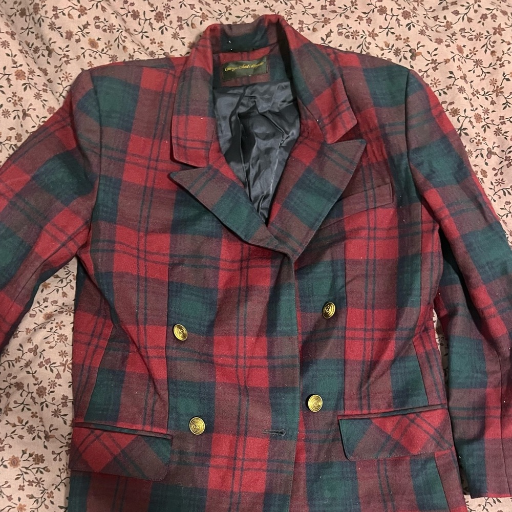 Oversized plaid blazer